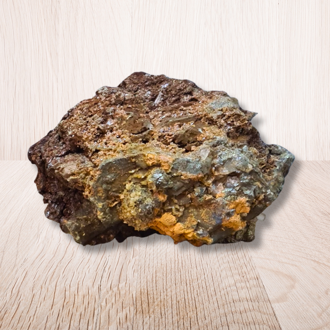 Calcite et Chalcopyrite sur Blende (MB561) - ENAE Minéraux