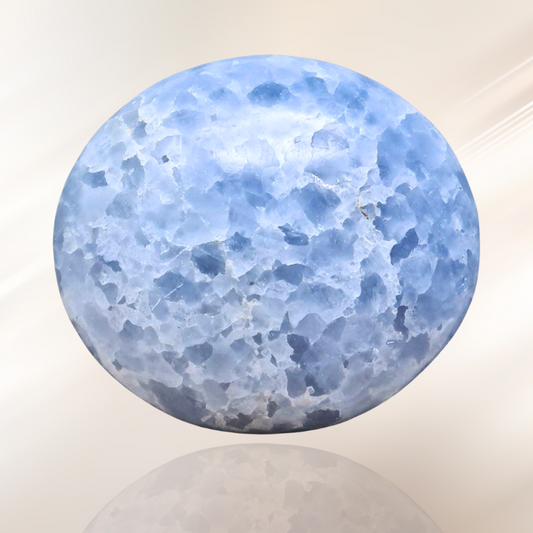 calcite bleue, galet, lithotherapie, pierre ENAE Mineraux