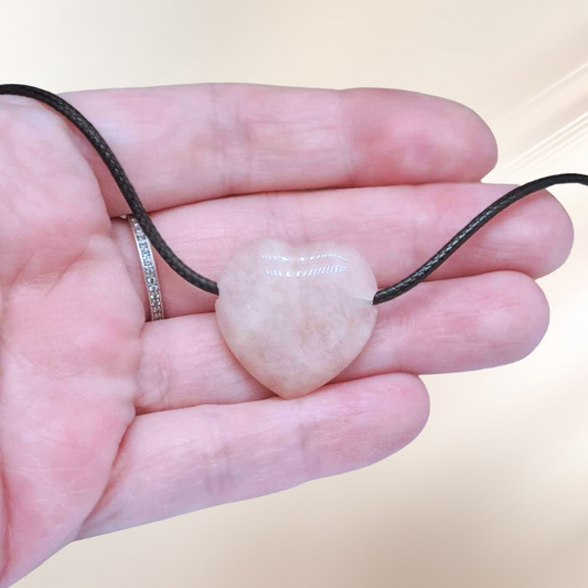 coeur, lithotherapie, pendentif, pierre, quartz rose ENAE Mineraux