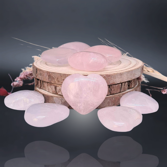 coeur, lithotherapie, pierre, quartz rose ENAE Mineraux