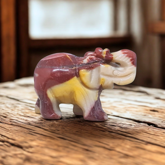 Eléphant en Jaspe Mookaïte 40g (PRGFL346-71)