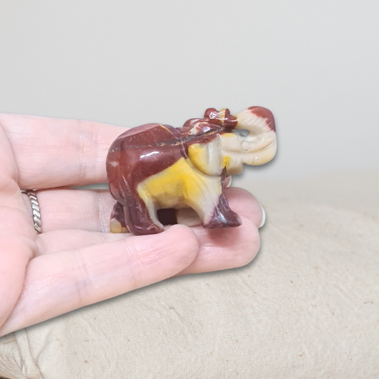 Eléphant en Jaspe Mookaïte 40g (PRGFL346-71)
