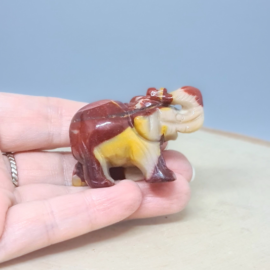 Eléphant en Jaspe Mookaïte 40g (PRGFL346-71)