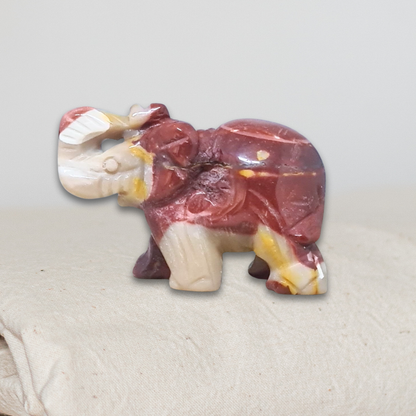 Eléphant en Jaspe Mookaïte 40g (PRGFL346-71)