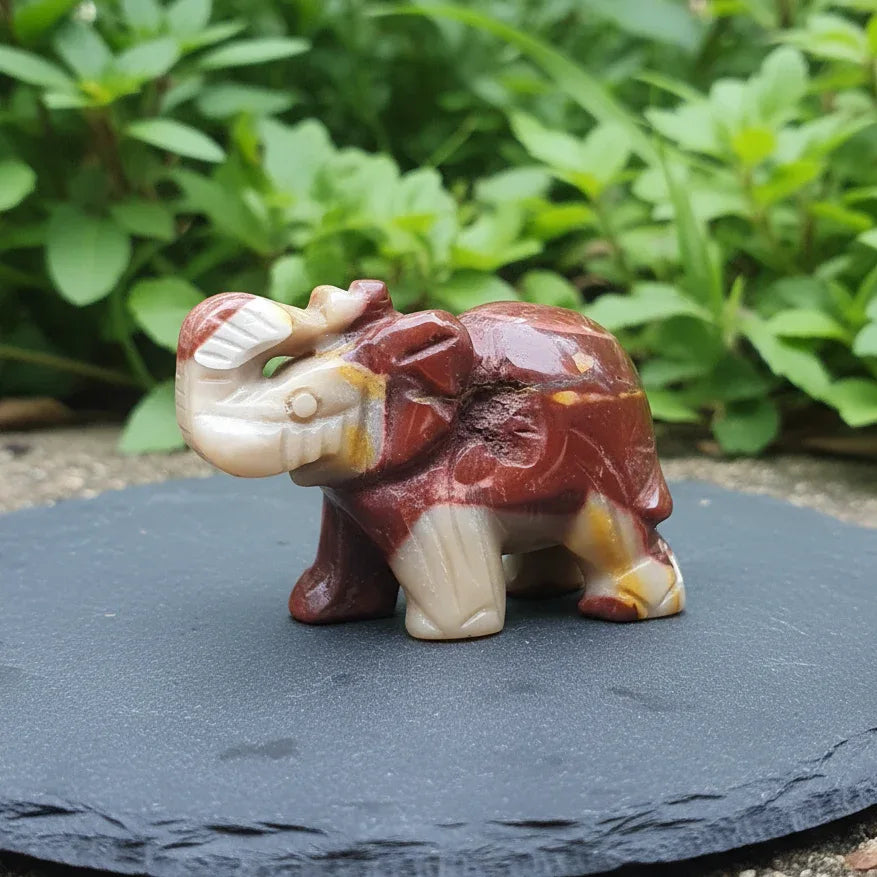 Eléphant en Jaspe Mookaïte 40g (PRGFL346-71) - ENAE Minéraux