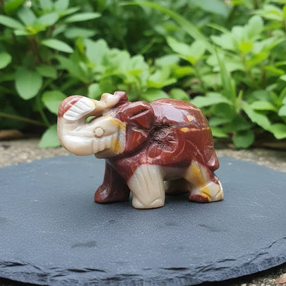 Eléphant en Jaspe Mookaïte 40g (PRGFL346-71) - ENAE Minéraux