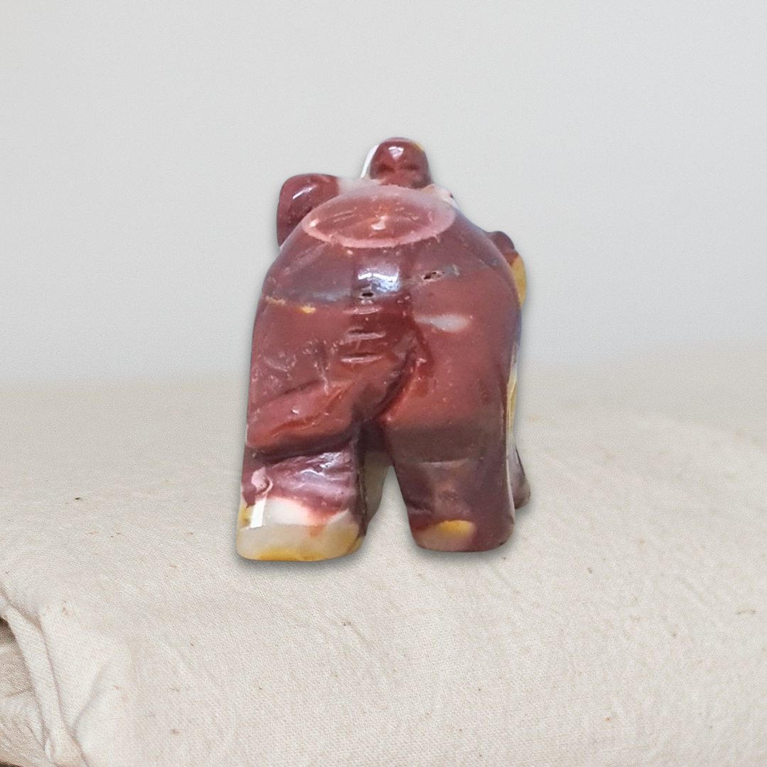 Eléphant en Jaspe Mookaïte 40g (PRGFL346-71)