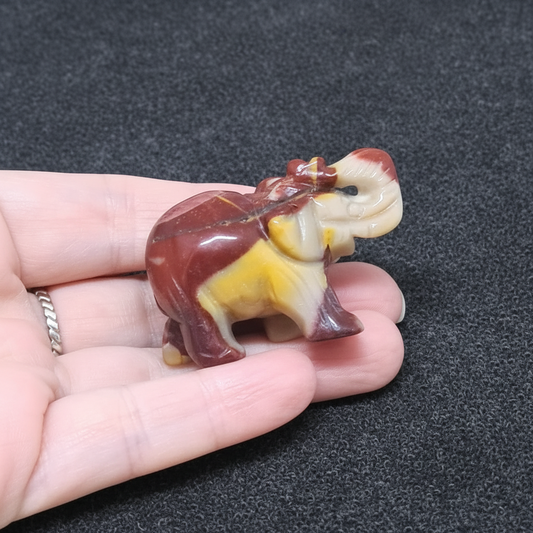 Eléphant en Jaspe Mookaïte 40g (PRGFL346-71)