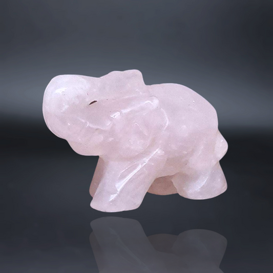 elephant, lithotherapie, pierre, quartz rose ENAE Mineraux