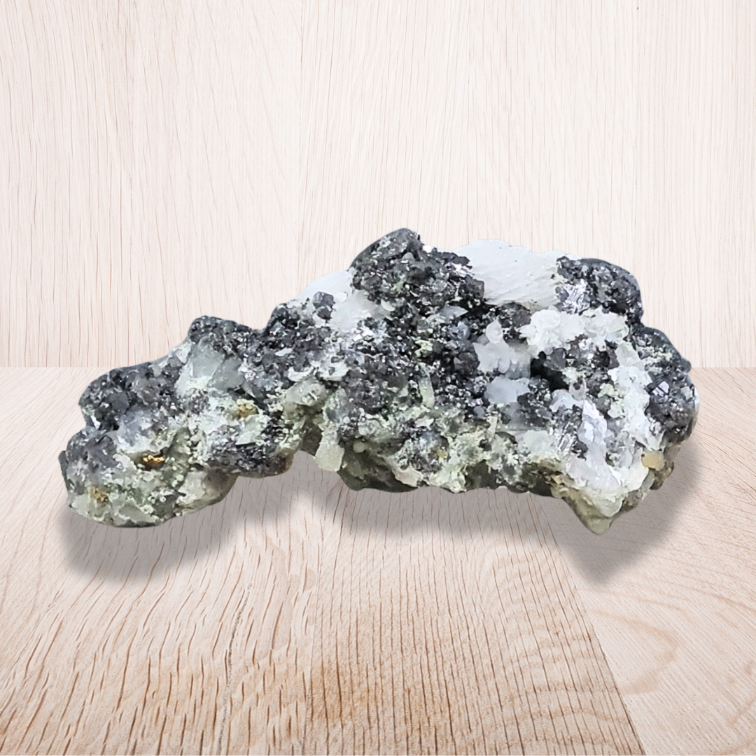 Galène, Calcite, Quartz, Chalcopyrite bruts (MB479) - ENAE Minéraux