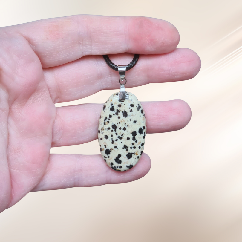 jaspe dalmatien, pendentif, pierre dalmate ENAE Mineraux