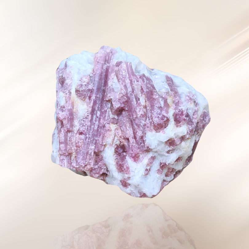 lithotherapie, pierre, pierre brute, tourmaline rose ENAE Mineraux