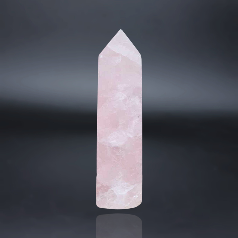 lithotherapie, pierre, pointe polie, quartz rose ENAE Mineraux