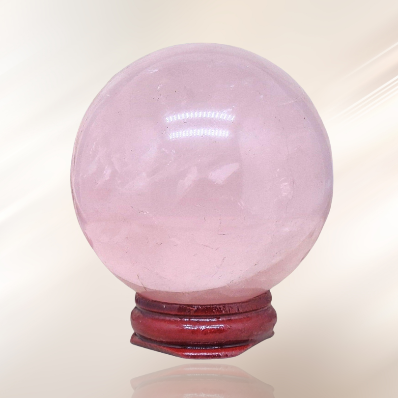 lithotherapie, pierre, quartz rose, sphere ENAE Mineraux