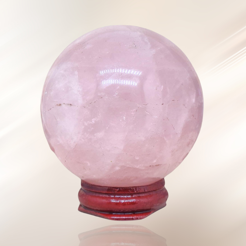 lithotherapie, pierre, quartz rose, sphere ENAE Mineraux