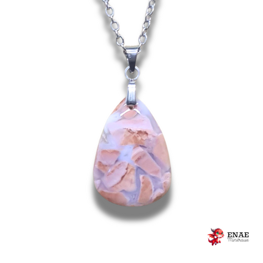 Pendentif en Agate Cotton Candy ou Rosetta (PE2052)