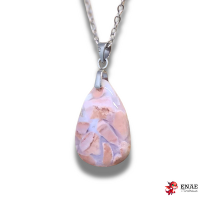 Pendentif en Agate Cotton Candy ou Rosetta (PE2052)