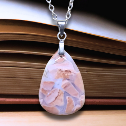 Pendentif en Agate Cotton Candy ou Rosetta (PE2052)