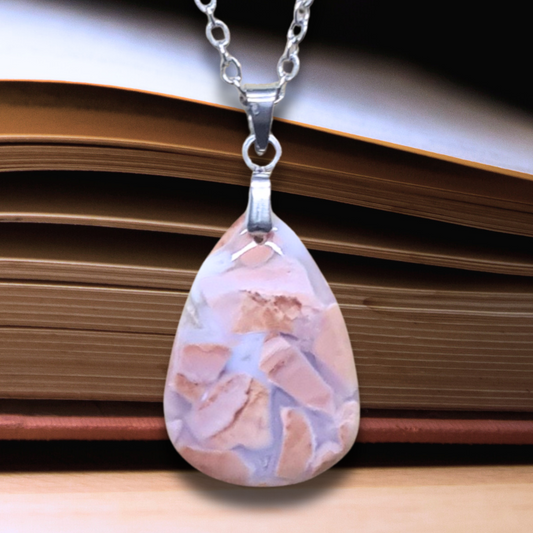 Pendentif en Agate Cotton Candy ou Rosetta (PE2052)