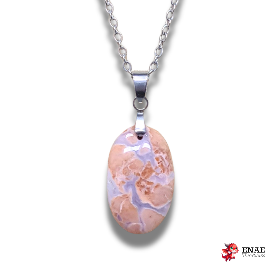 Pendentif en Agate Cotton Candy ou Rosetta (PE2051)