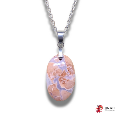 Pendentif en Agate Cotton Candy ou Rosetta (PE2051)