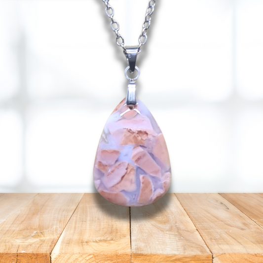 Pendentif en Agate Cotton Candy ou Rosetta (PE2052) - ENAE Minéraux