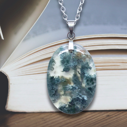 Pendentif en Agate mousse (PE2095)