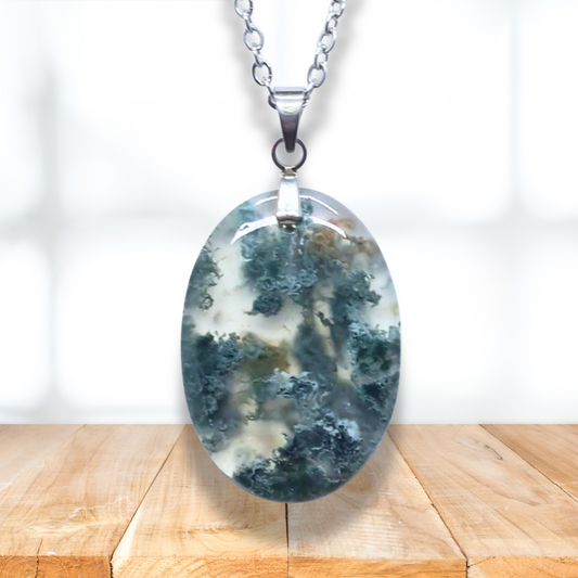 Pendentif en Agate mousse (PE2095)