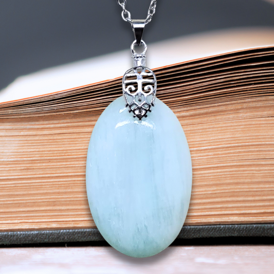 Pendentif en Aragonite bleue (PE2087)