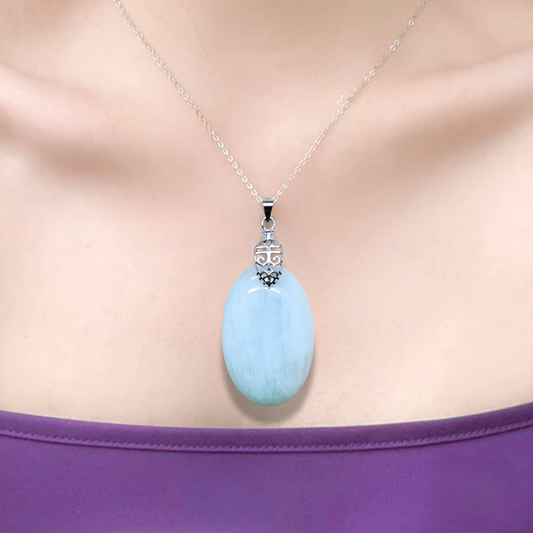 Pendentif en Aragonite bleue (PE2087) - ENAE Minéraux