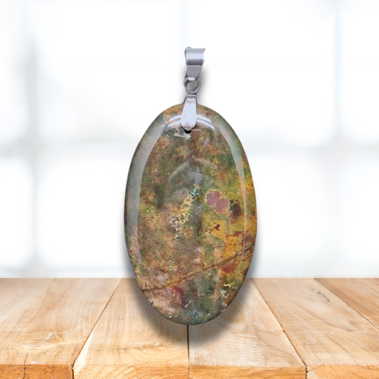 Pendentif en Jaspe Héliotrope (PE1498) - ENAE Minéraux