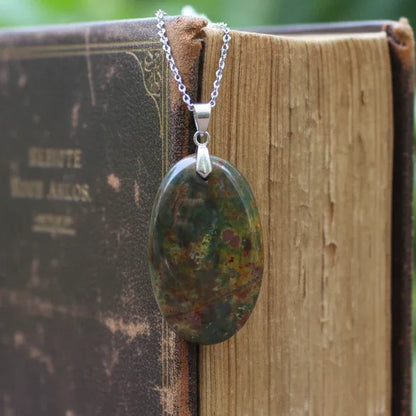 Pendentif en Jaspe Héliotrope (PE1498)