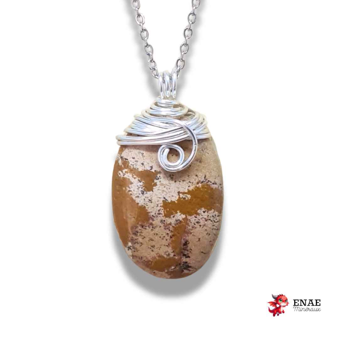 Pendentif en Jaspe paysage (PE1910)