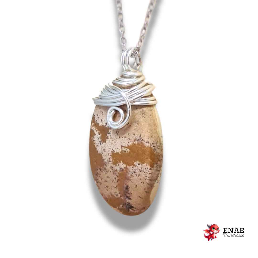 Pendentif en Jaspe paysage (PE1910)
