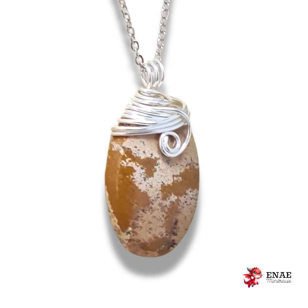 Pendentif en Jaspe paysage (PE1910)