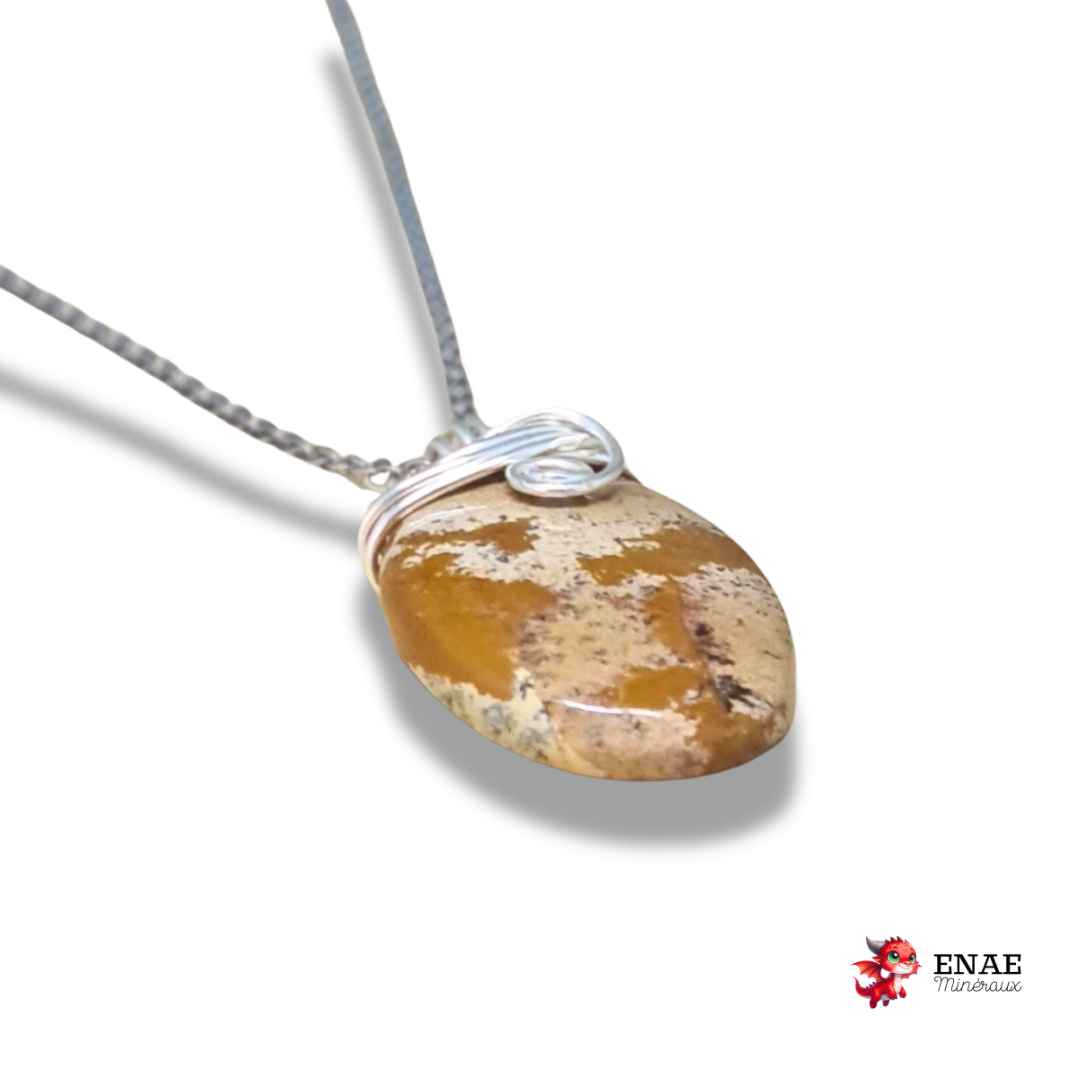 Pendentif en Jaspe paysage (PE1910)