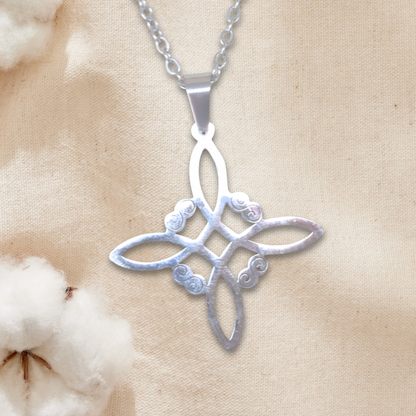 Pendentif Nœud de sorcière en acier inoxydable
