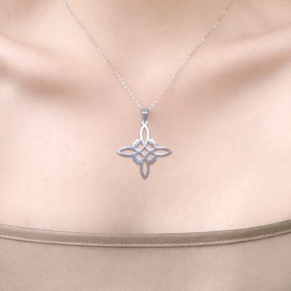 Pendentif Nœud de sorcière en acier inoxydable