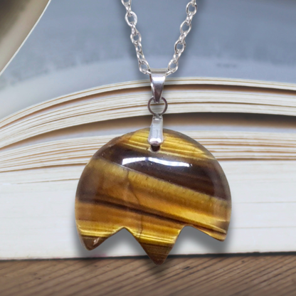 Pendentif tulipe en Œil de Tigre (PE1615-3)