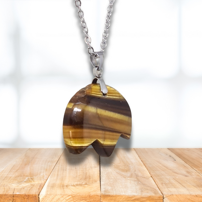 Pendentif tulipe en Œil de Tigre (PE1615-3)