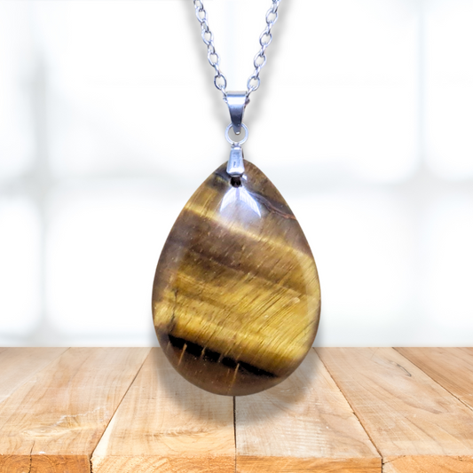 Pendentif biface en Œil de Tigre (PE2091) - ENAE Minéraux