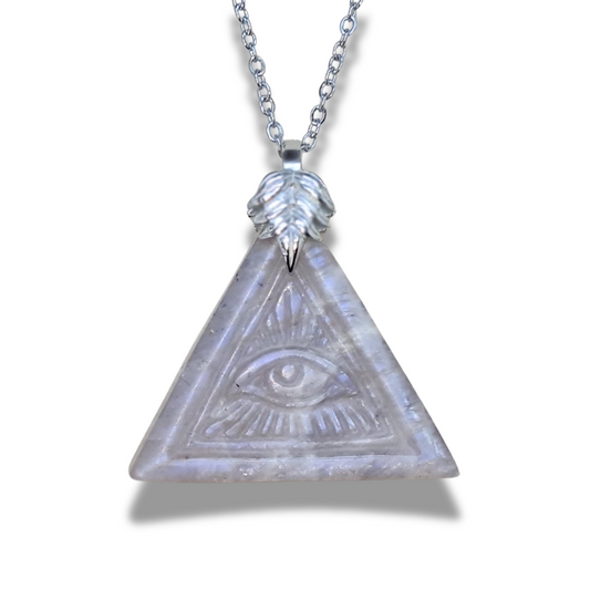 Pendentif Oeil de la Providence en Pierre de Lune (PE2015)