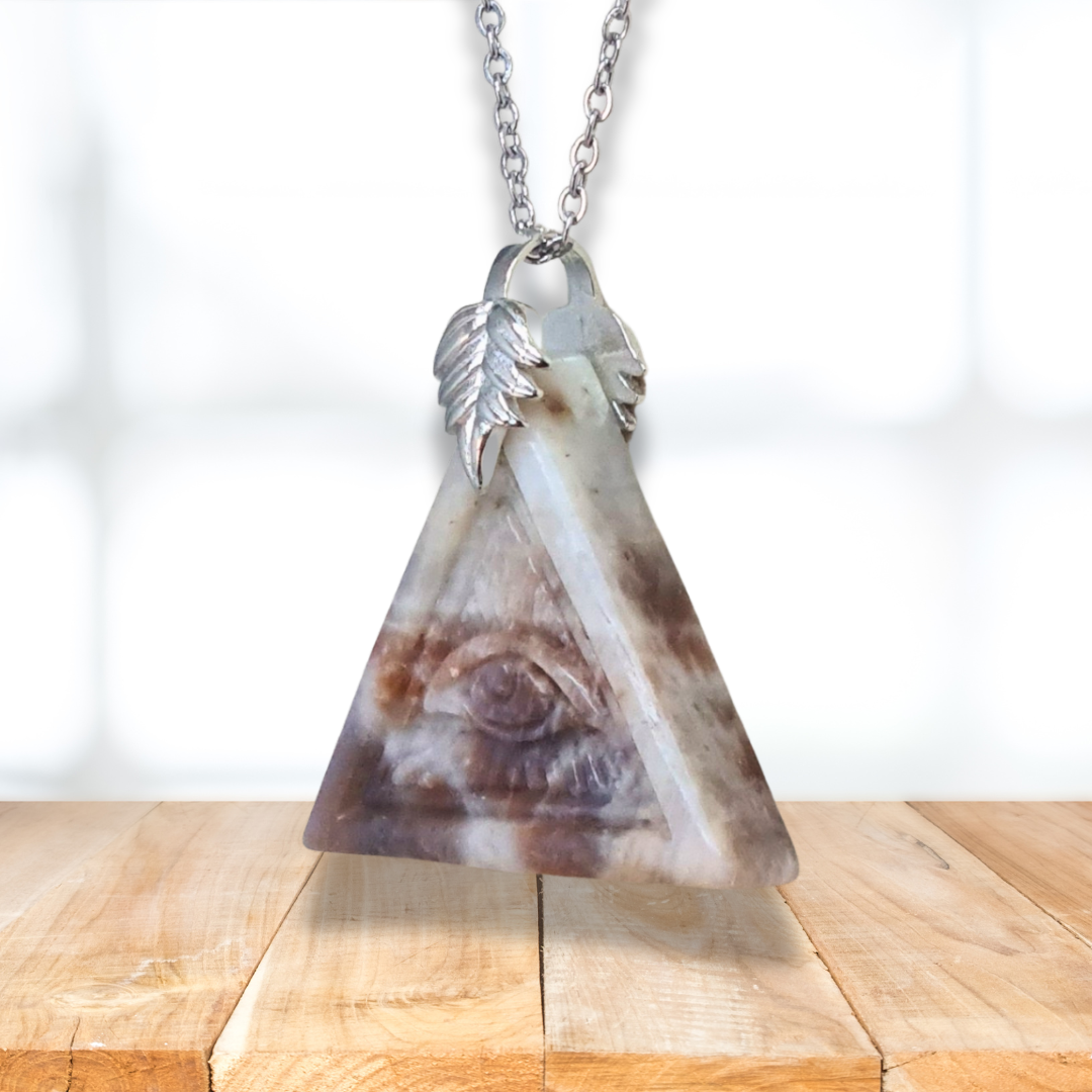 Pendentif Œil de la Providence en Pierre de Lune (PE2079) - ENAE Minéraux