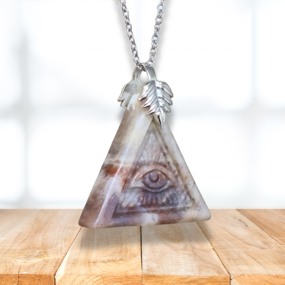 Pendentif Œil de la Providence en Pierre de Lune (PE2079) - ENAE Minéraux