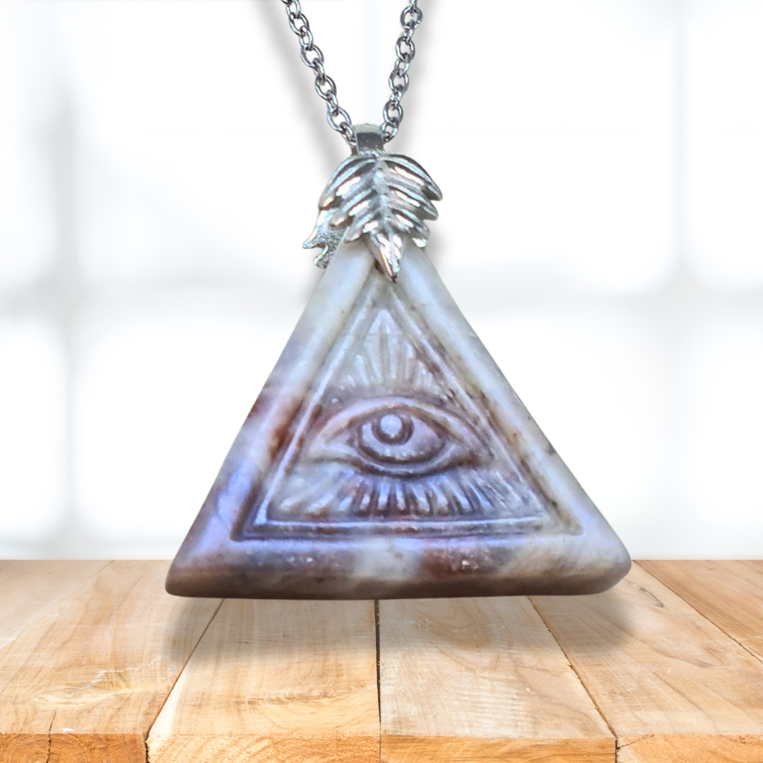 Pendentif Œil de la Providence en Pierre de Lune (PE2079) - ENAE Minéraux