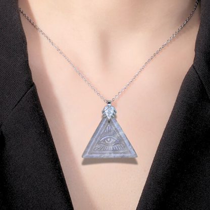 Pendentif Oeil de la Providence en Pierre de Lune (PE2015)