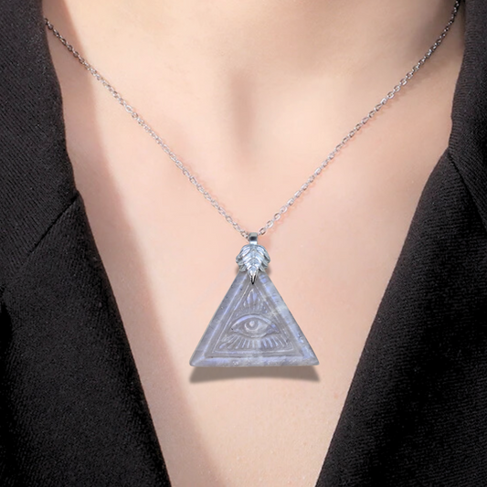 Pendentif Oeil de la Providence en Pierre de Lune (PE2015)
