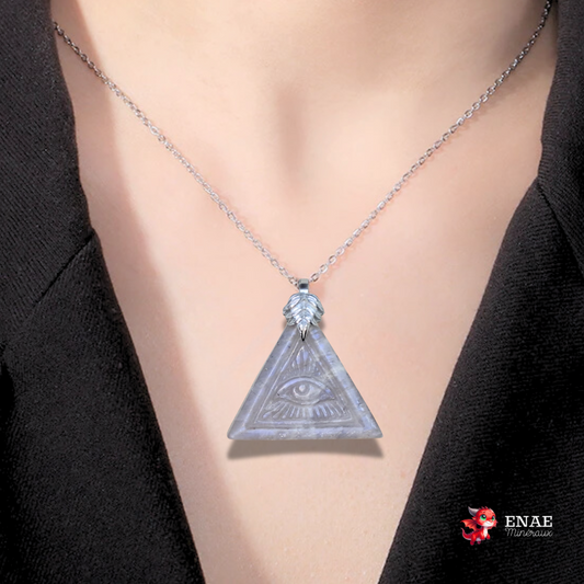 Pendentif Oeil de la Providence en Pierre de Lune (PE2015)