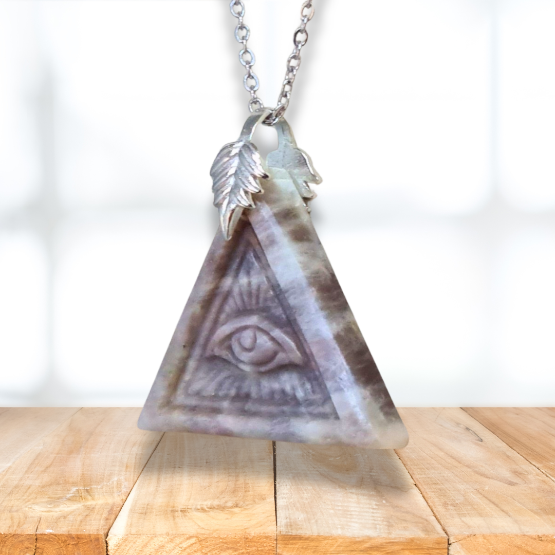 Pendentif Œil de la Providence en Pierre de Lune (PE2078) - ENAE Minéraux