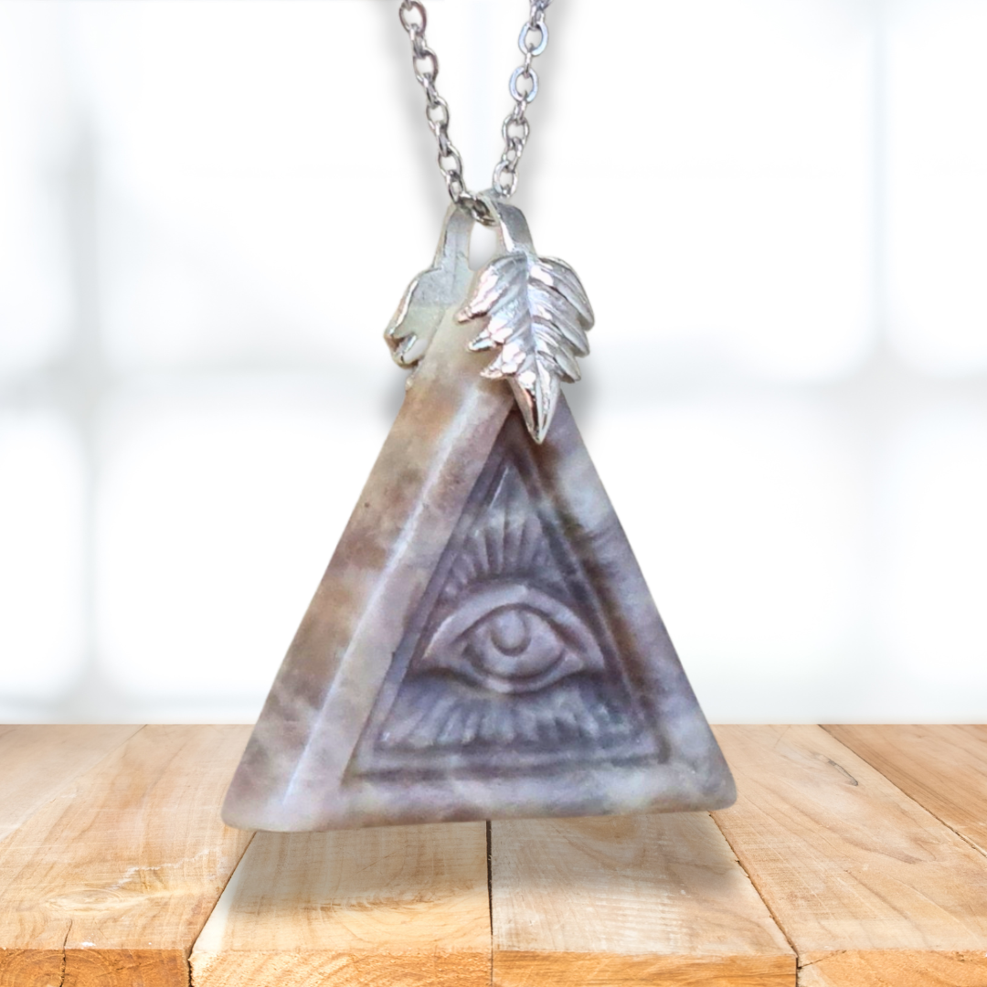 Pendentif Œil de la Providence en Pierre de Lune (PE2078) - ENAE Minéraux